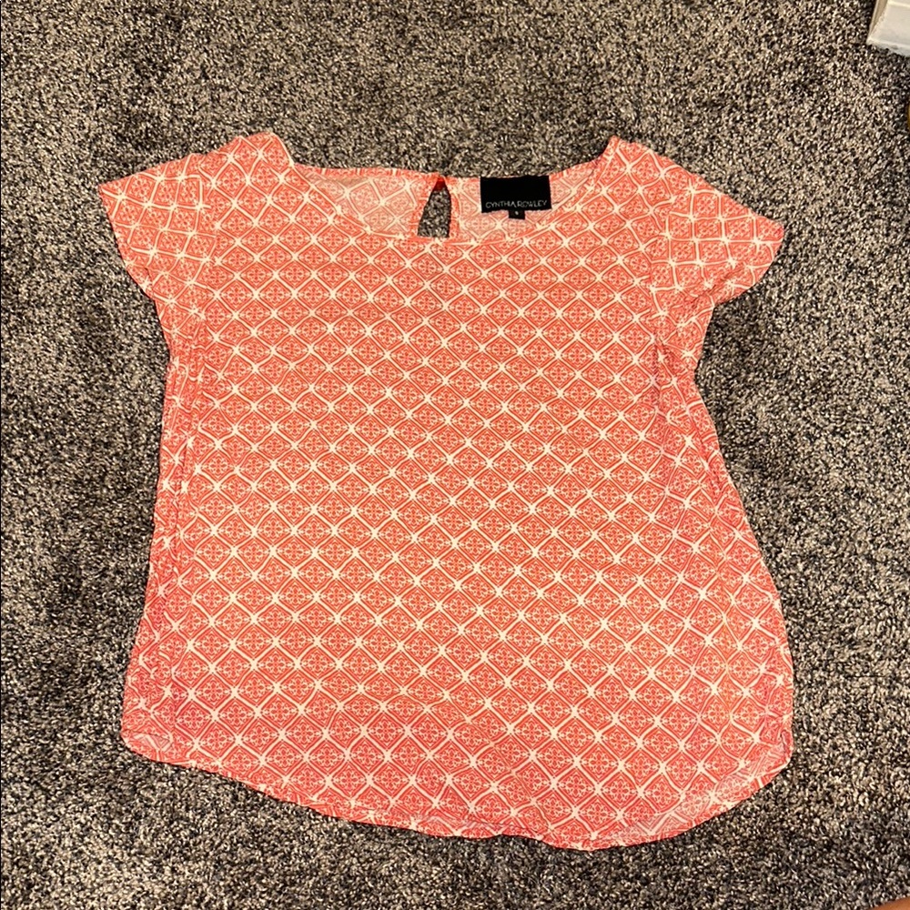 Women's Pink Geometric Top